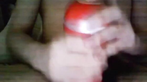 Bi 18 yr old stroking his virgin cock with my new Tenga cup.