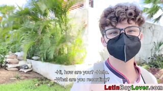 Amateur latin twink celebrating on a big dick bareback