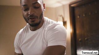 Black masseur analed his shemale customer after he massage her