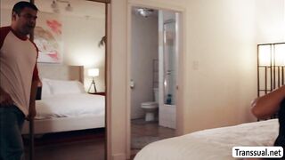 Pervert stepbro enjoys fucking the ass of his shemale stepsister