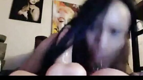 Crazy black chick deepthroats herself DTD