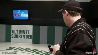 Busty wrestlers fuck in bondage