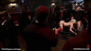 Blonde gang bang in public place