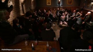 Boxed head slave ass fuckedi n public